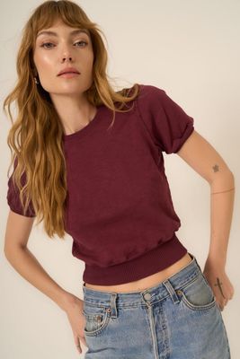 The Stay Awhile Short Sleeve Sweatshirt is a relaxed, casual top designed for comfort and style. 



