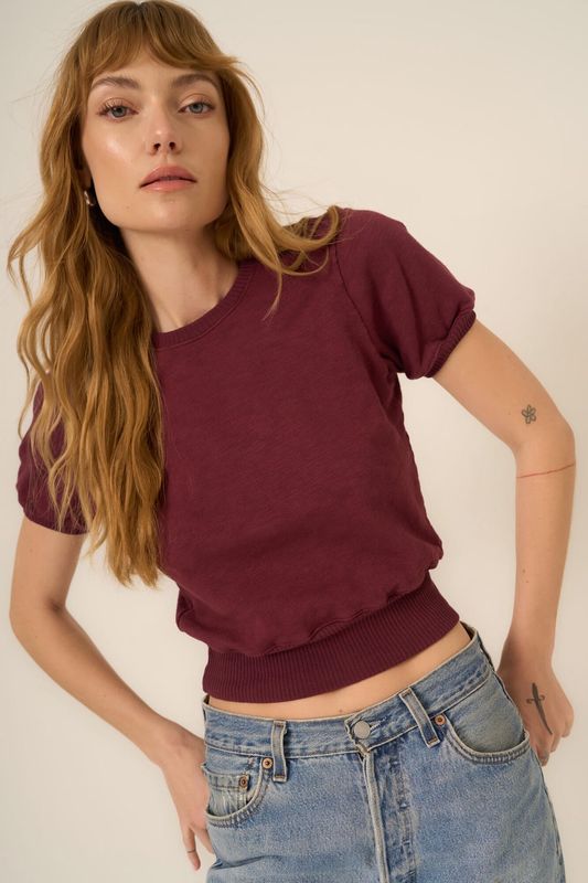 The Stay Awhile Short Sleeve Sweatshirt is a relaxed, casual top designed for comfort and style. 



