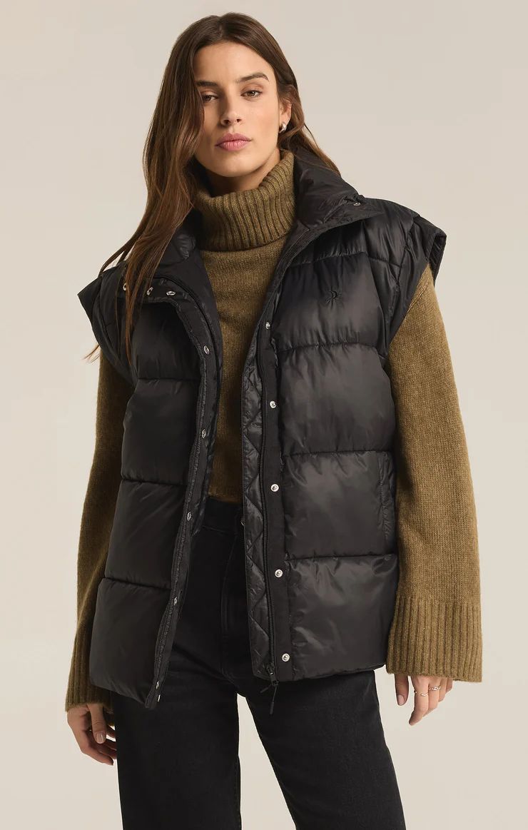 Sundown Oversized Puffer Vest, Color: Black, Size: XS