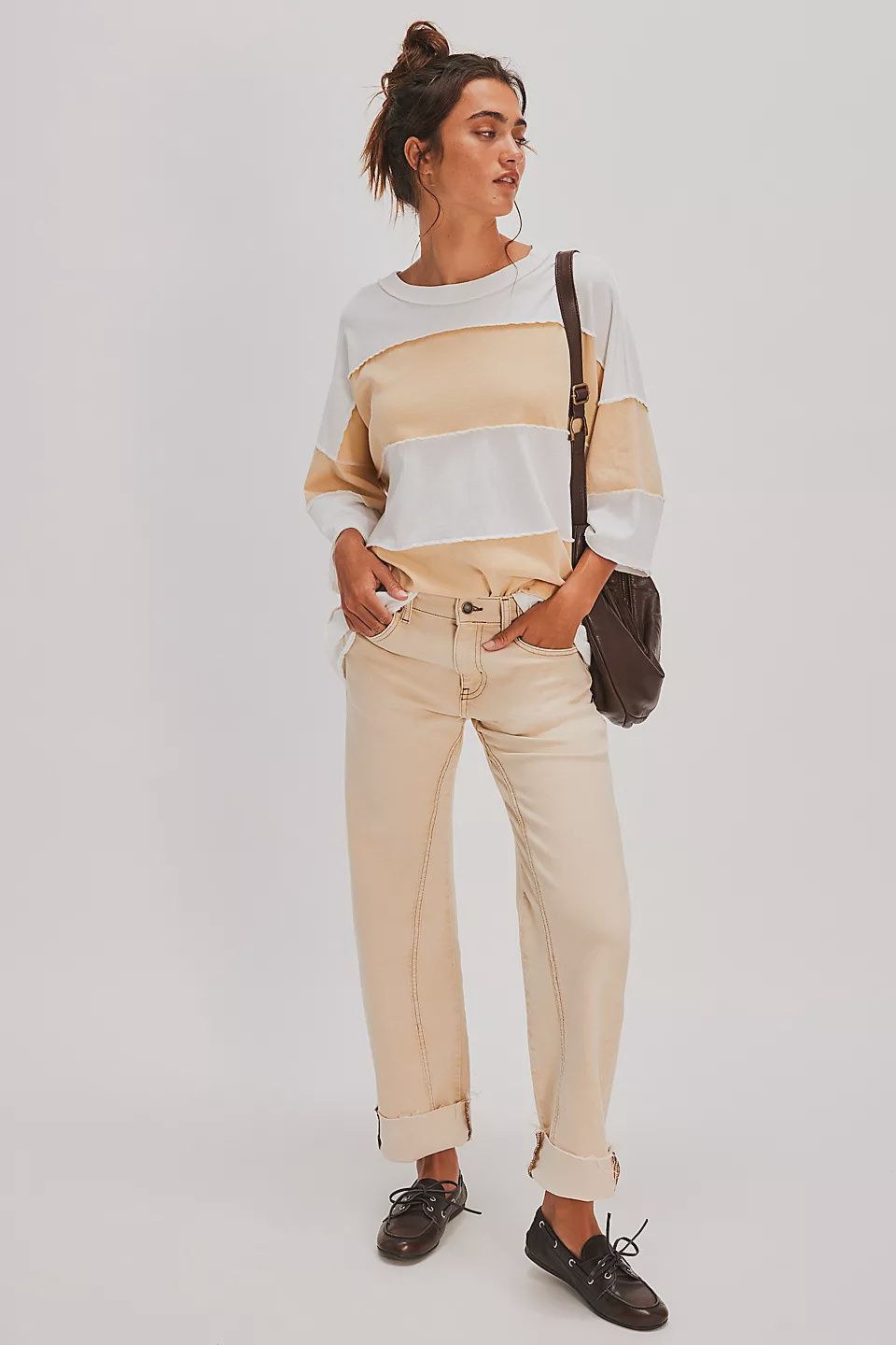 Maddie Tee, Color: Ivory Combo, Size: Xs