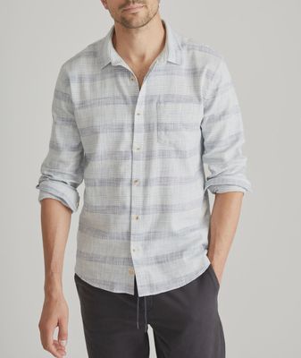 Stretch Selvage LS Shirt - Blue Baja Stripe