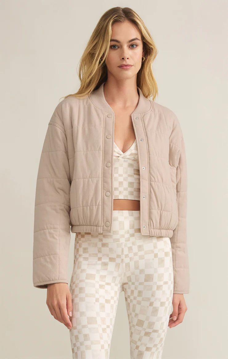 La Jolla Quilted Jacket, Color: Mushroom, Size: XS