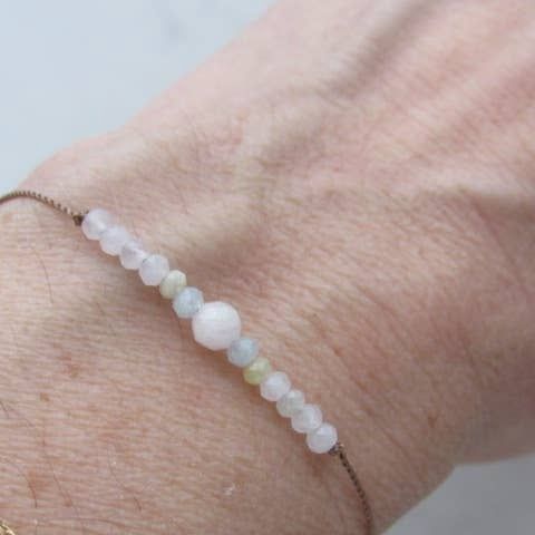 Aquamarine Morganite Bracelet - Courage