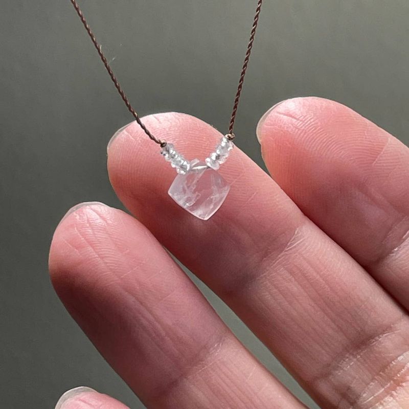 Rose Quartz with Rainbow Moonstone Necklace