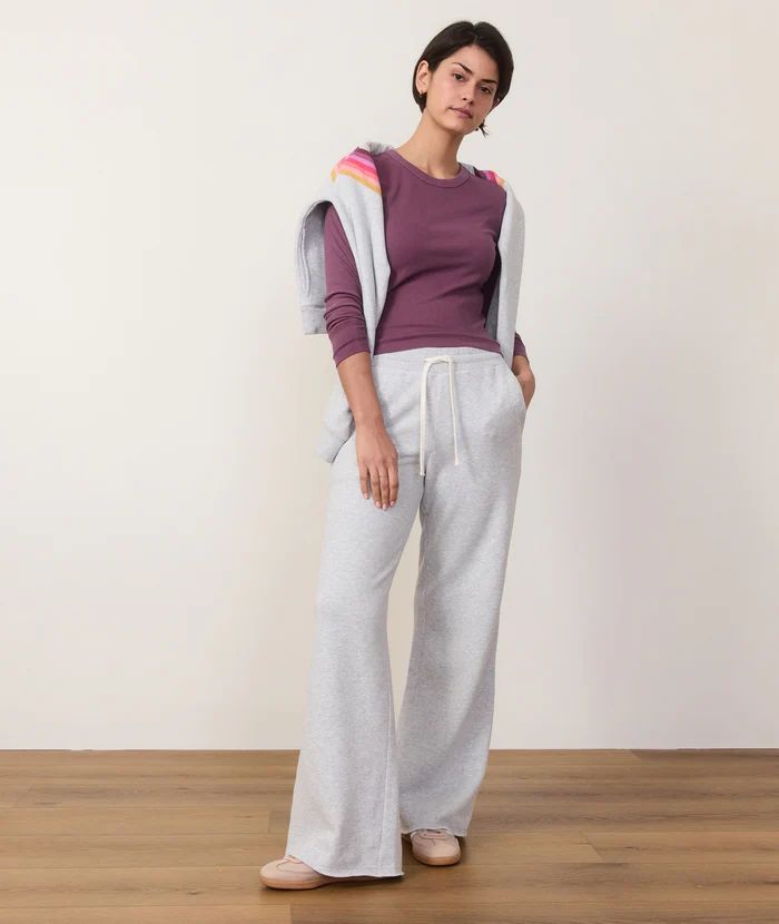 Cloud 9 Fleece Wide Leg Sweatpant, Color: Heather Grey, Size: Xs