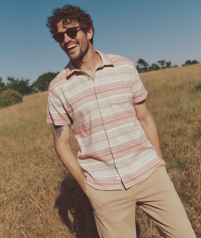 Stretch Selvage SS Shirt - Warm Baja Stripe