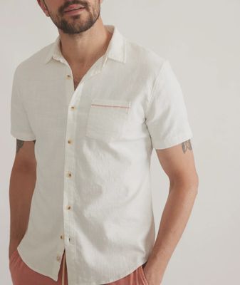 Stretch Selvage SS Shirt - Natural, Size: M