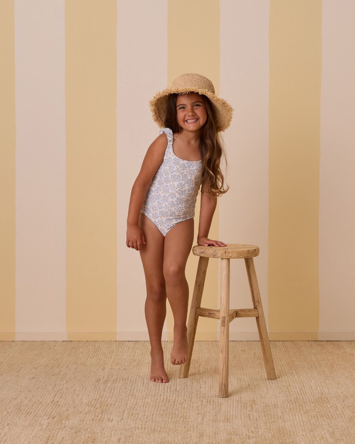 Scrunch One Piece, Color: Blue Ditsy, Size: 6-12M