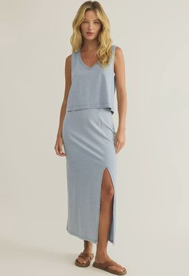 Gail Jersey Denim Midi Skirt