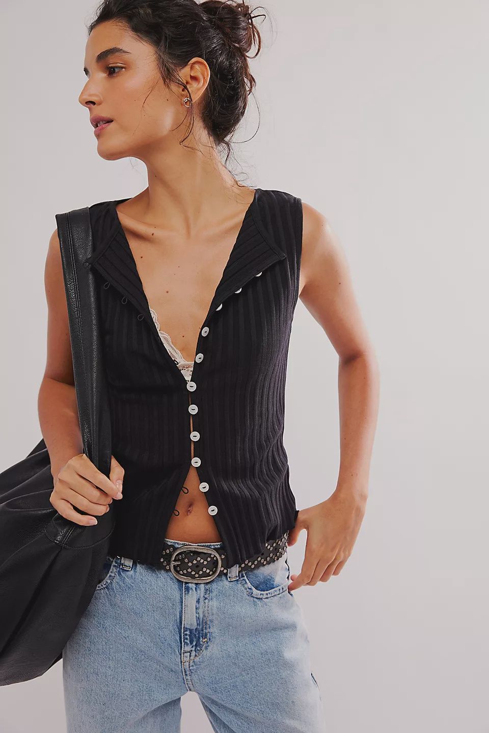 Tilly Vest, Color: Black, Size: XS