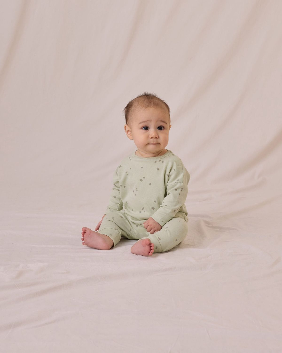 Long Sleeve Tee - Stars, Color: Mint, Size: 0-3M