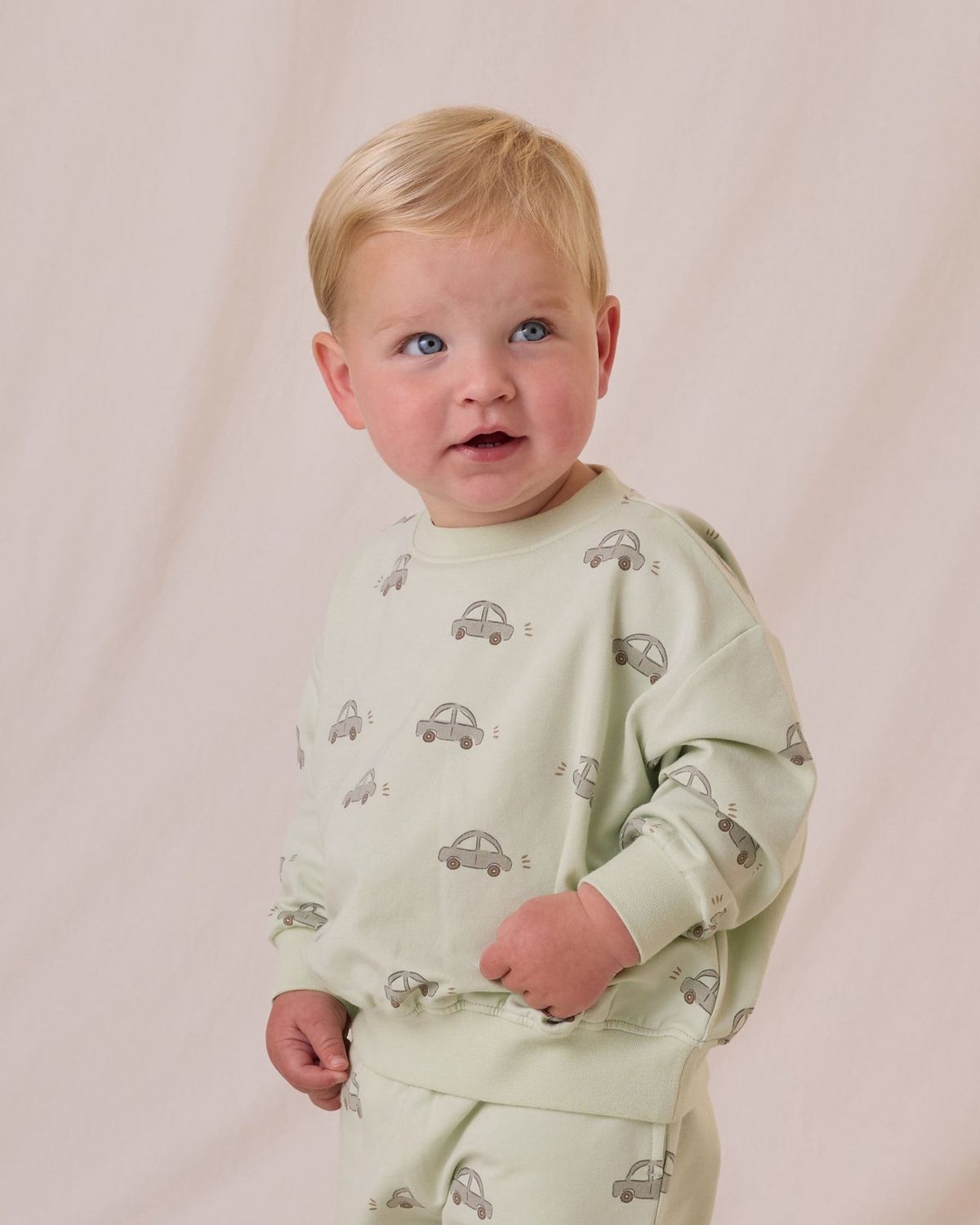Relaxed Sweatshirt - Cars, Color: Mint, Size: 6-12M