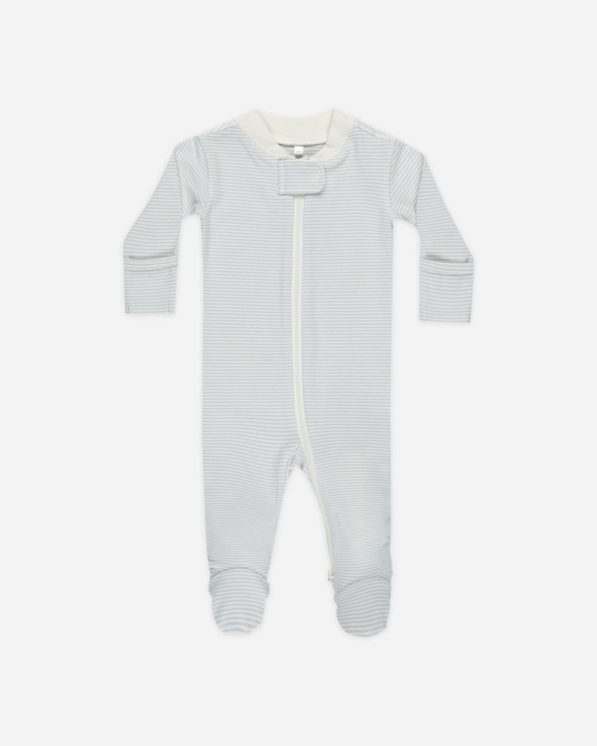 Zip Long Sleeve Sleeper Footie, Color: Sky Micro Stripe, Size: NB