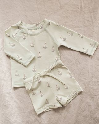 Finn Rashguard &amp; Short Set, Color: Sailboats, Size: 0-3M