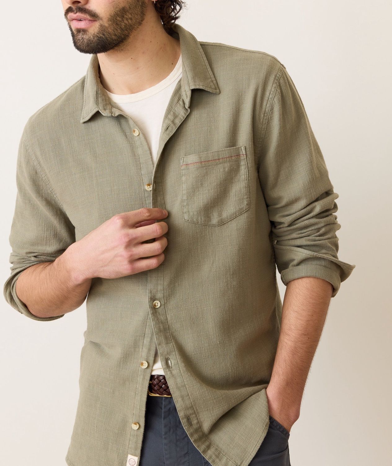 Stretch Selvage LS Shirt - Shadow