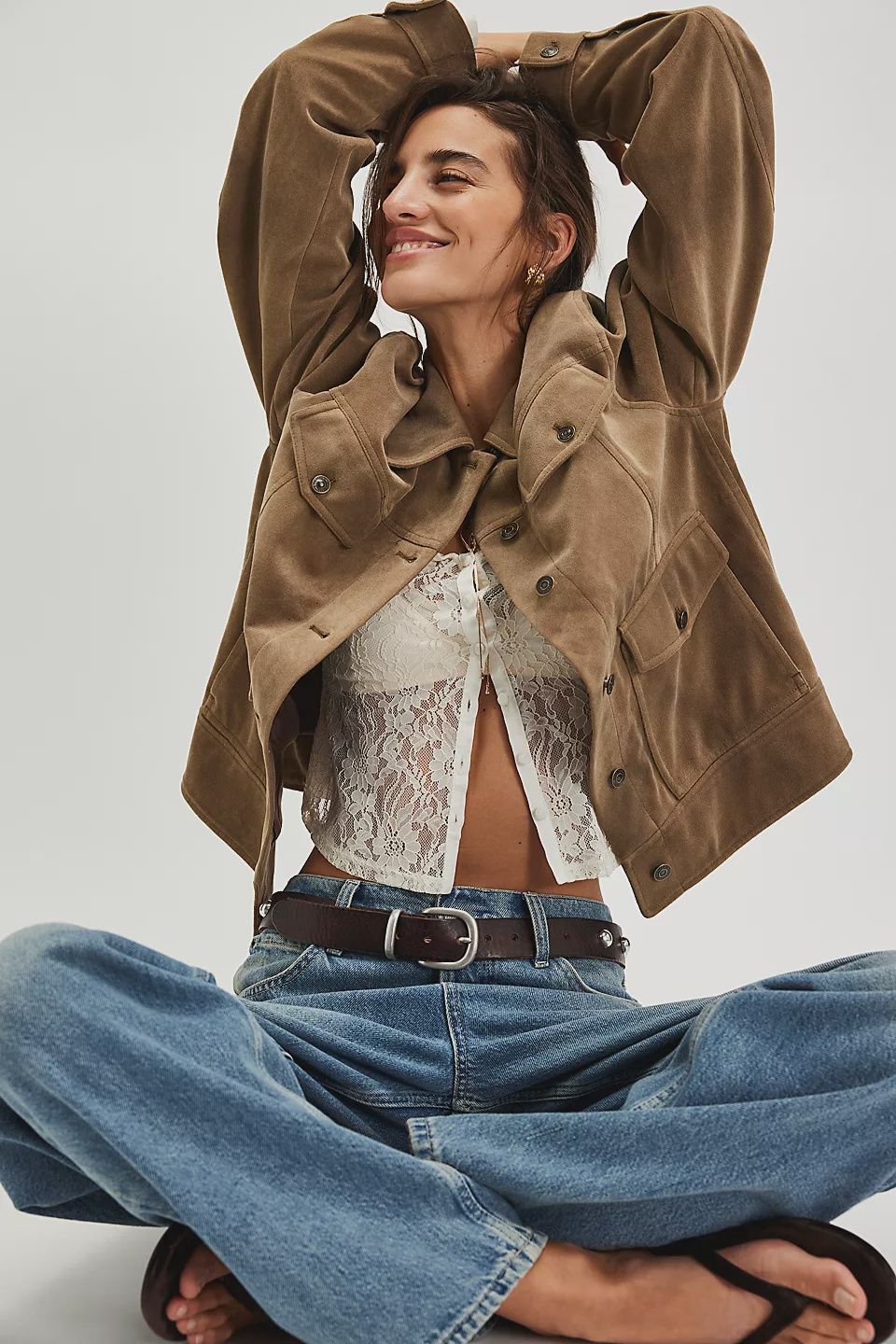 We The Free Night Ranch Vegan Jacket, Color: Antique Bronze, Size: XS