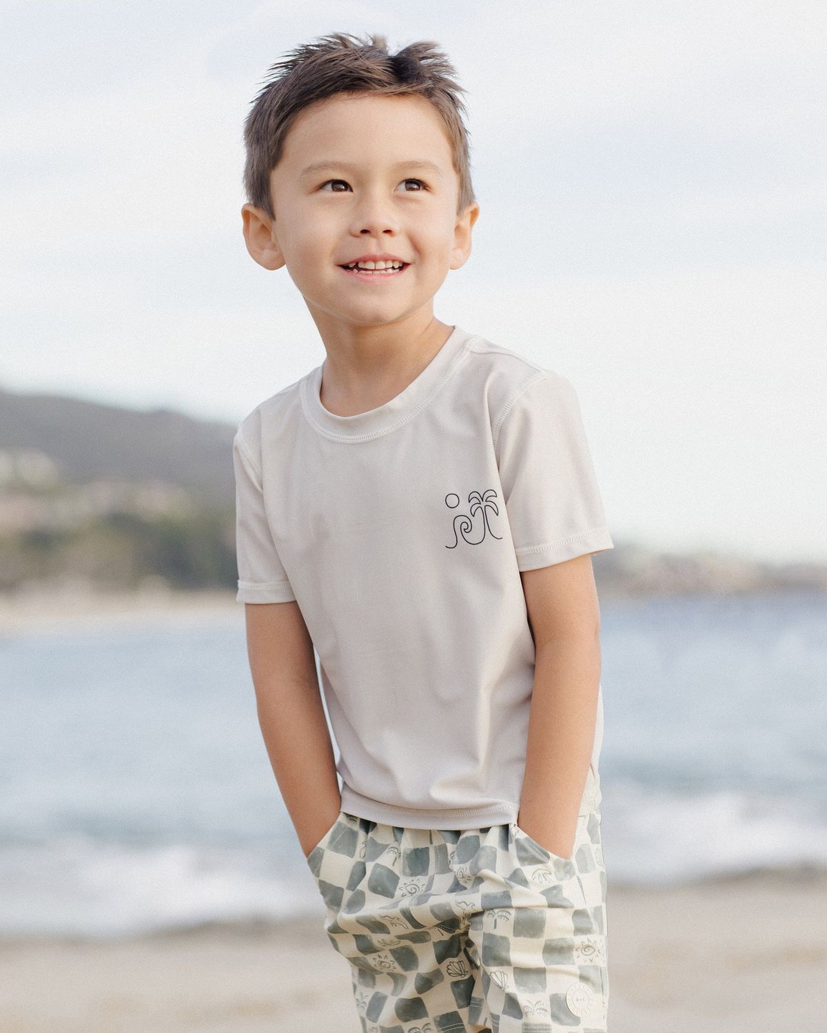 Boys Rashguard, Color: Stone, Size: 6-12M