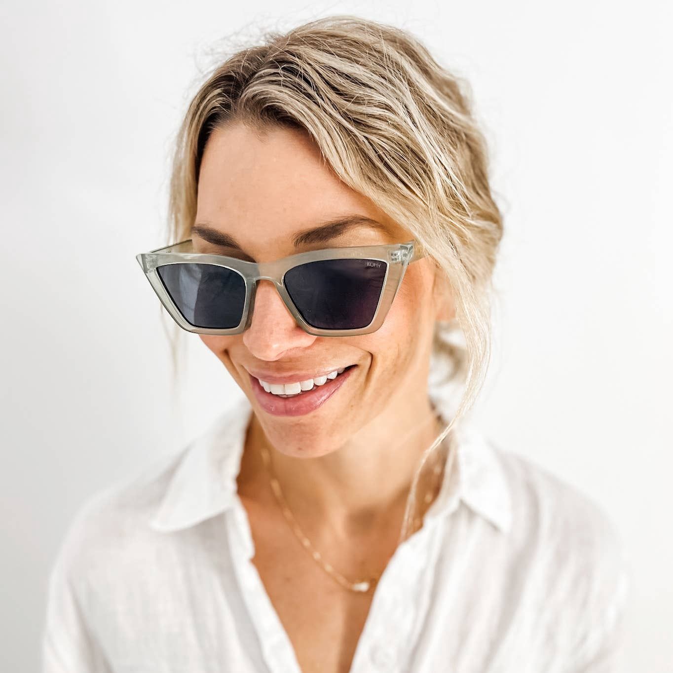 Bay Seafoam Green Polarized Women&#39;s Cat Eye Sunglasses