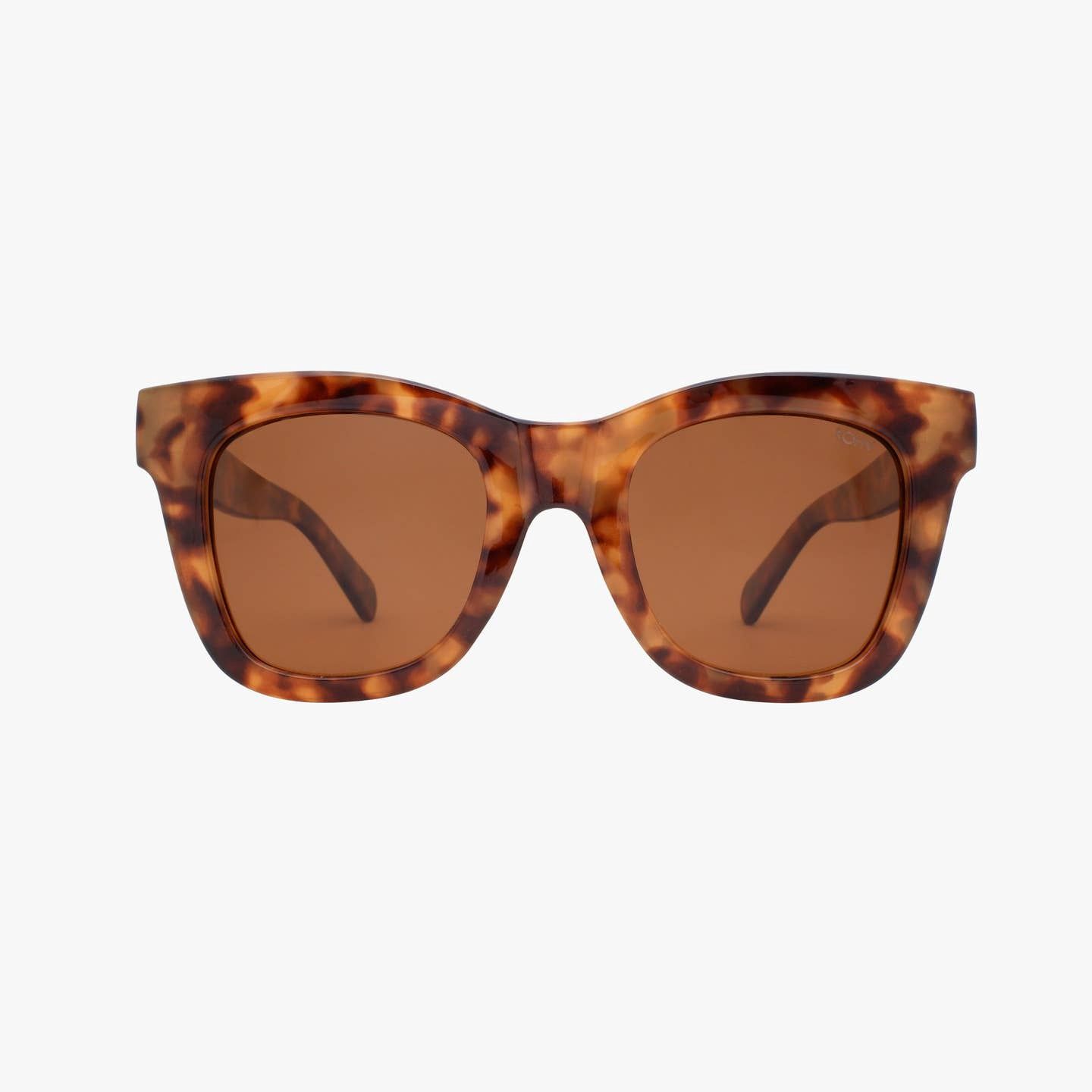 Bailey Amber Tortoise Polarized Oversized Square Sunglasses