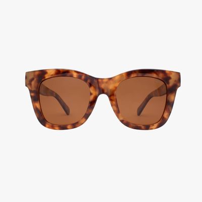 Bailey Amber Tortoise Polarized Oversized Square Sunglasses