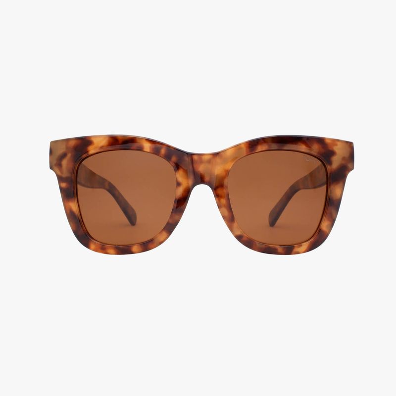 Bailey Amber Tortoise Polarized Oversized Square Sunglasses