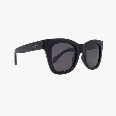 Bailey Gloss Black Polarized Oversized Square Sunglasses