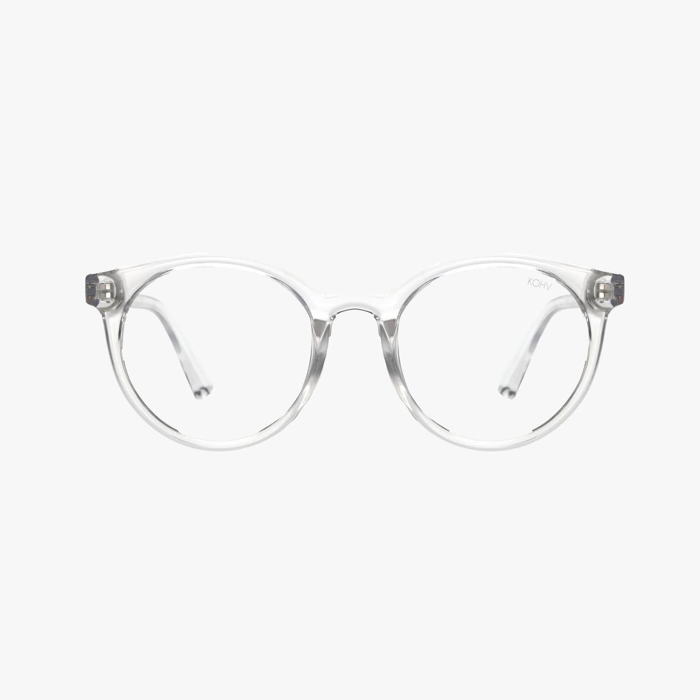 Heron Clear Blue Light Blocker Round Fashion Glasses