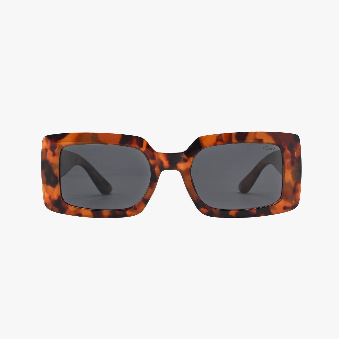 Breeze Amber Smoke Polarized Rectangle Fashion Sunglasses