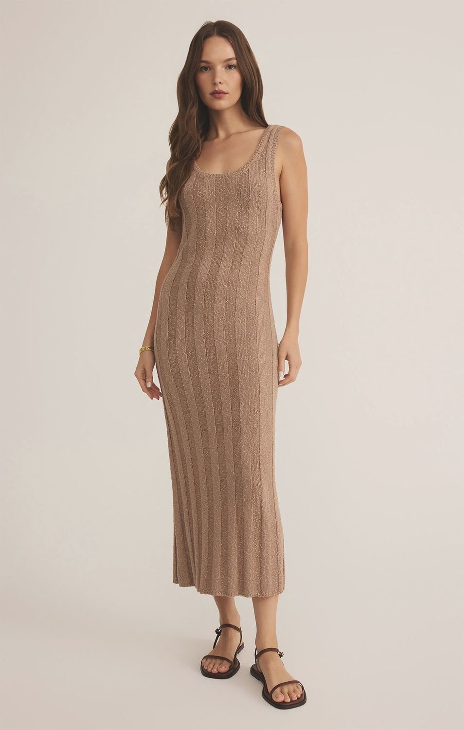 Corsica Midi Dress, Color: Iced Coffee, Size: XS