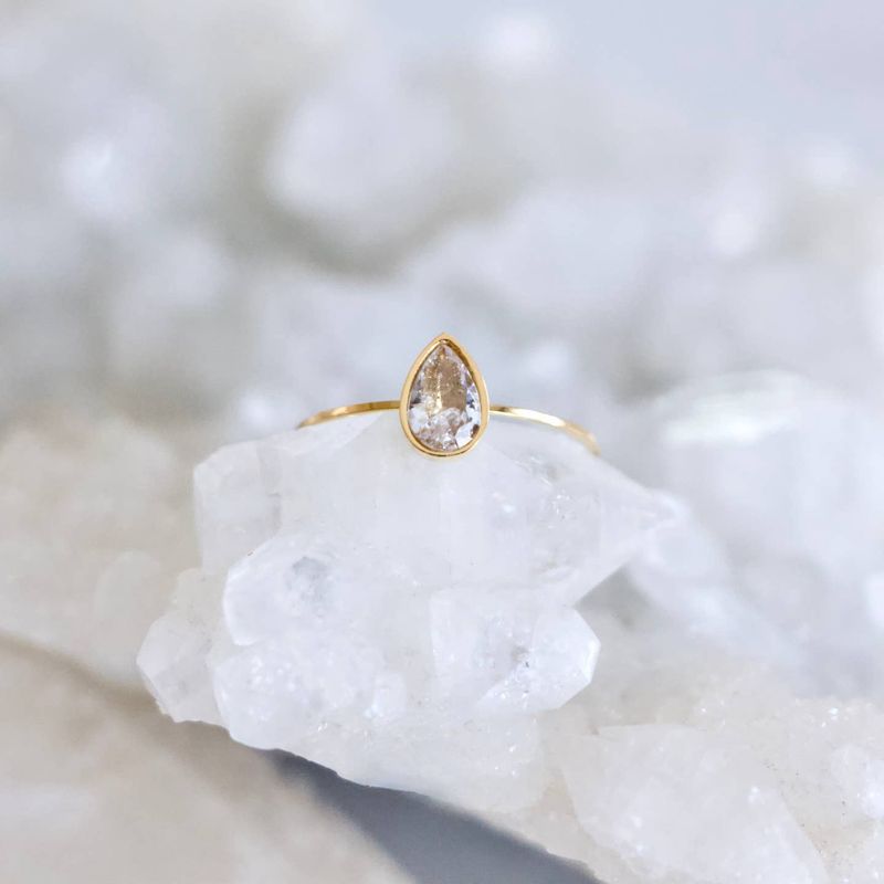 Zircon Teardrop Ring