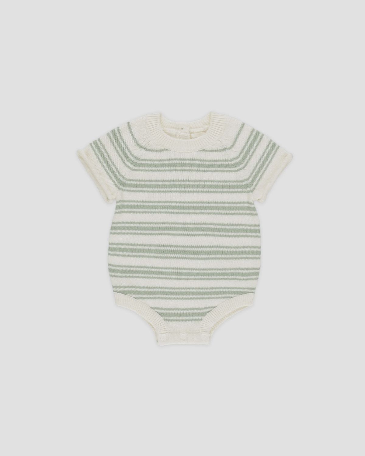 Rowan Romper, Color: Sage Knit Stripe, Size: 0-3M