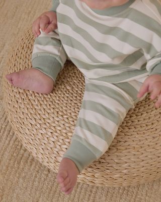 Relaxed Sweatpant - Sage Stripe