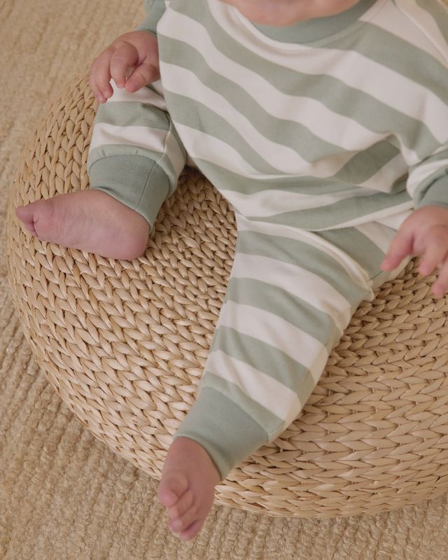 Relaxed Sweatpant - Sage Stripe