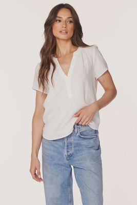 Split Neck Tab Top