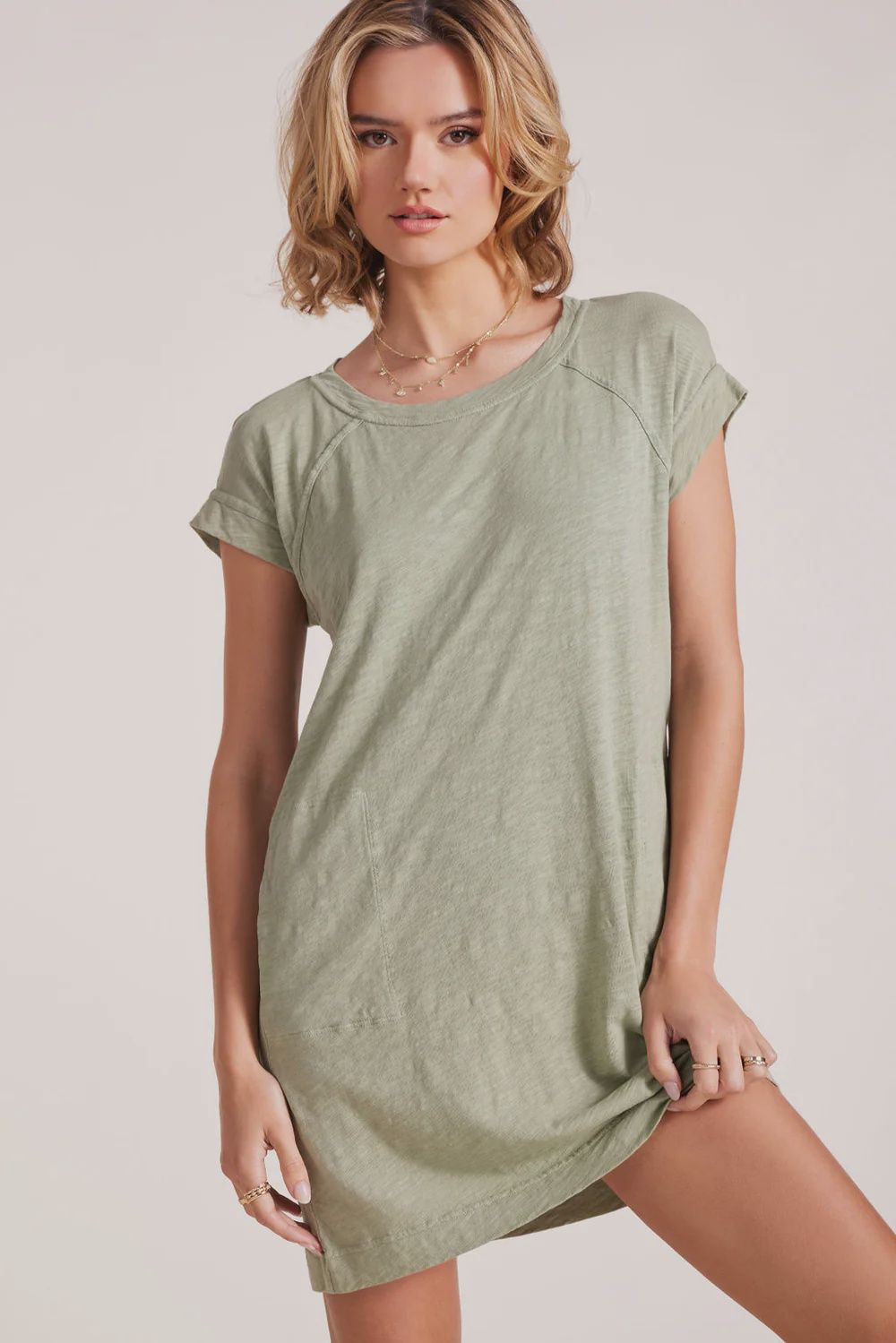 Short Sleeve Raglan Dress, Color: Juniper, Size: Xs