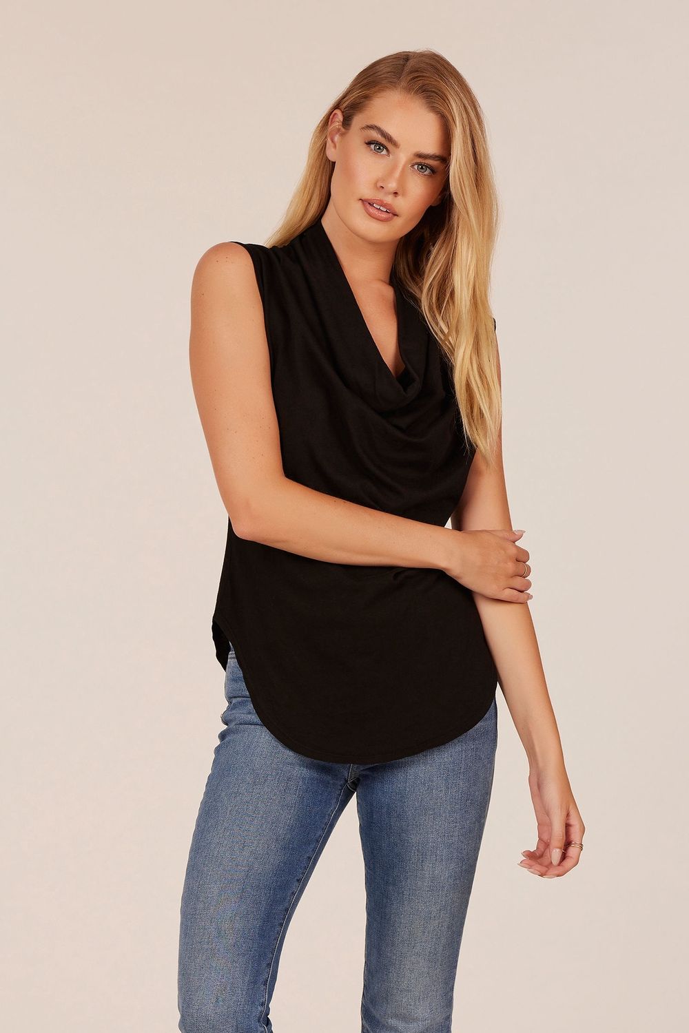 Cowl Top, Color: Black, Size: Xs