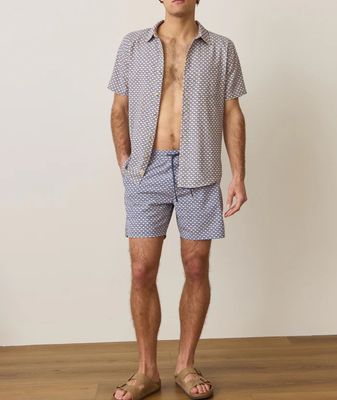 6” Lined Sport &amp; Swim Short - Japanese Wave Print
