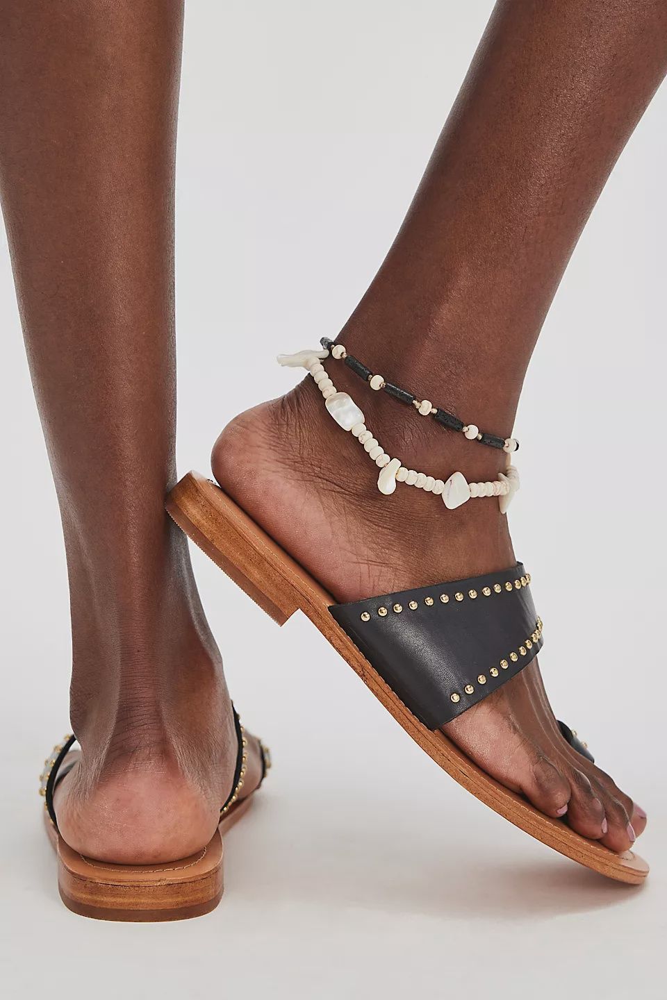 Amelie Tiny Stud Sandal, Color: Black, Size: 6