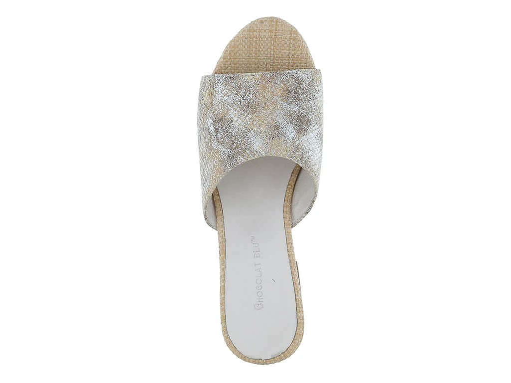 Giselle Chunky Platform Slide, Color: Tan Embossed Snake, Size: 6