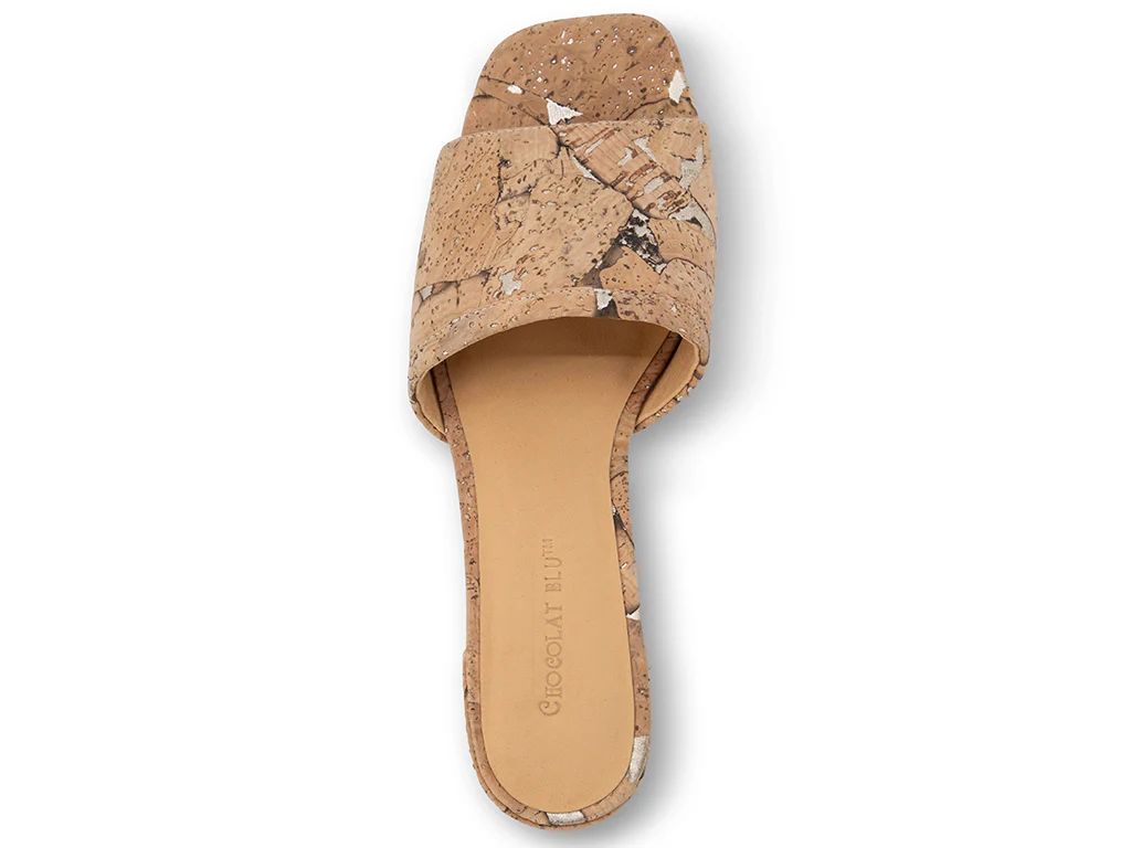 Cindy Cork Slides, Color: Gold Cork, Size: 6