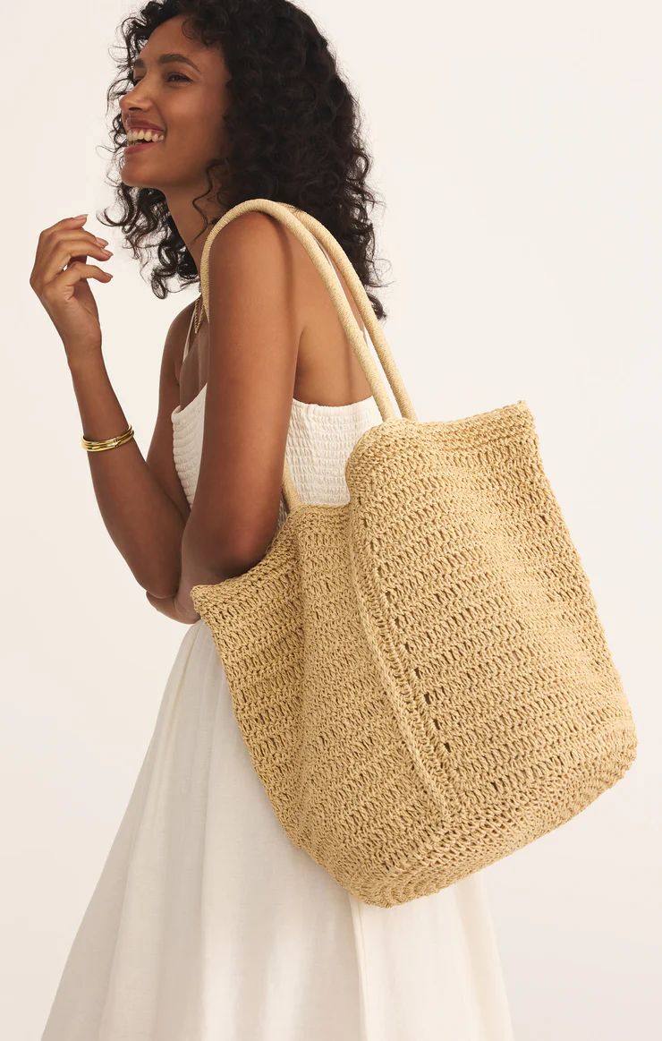 Las Lomas Straw Bag, Color: Natural