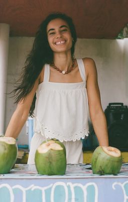 Annecy Embroidered Linen Tank