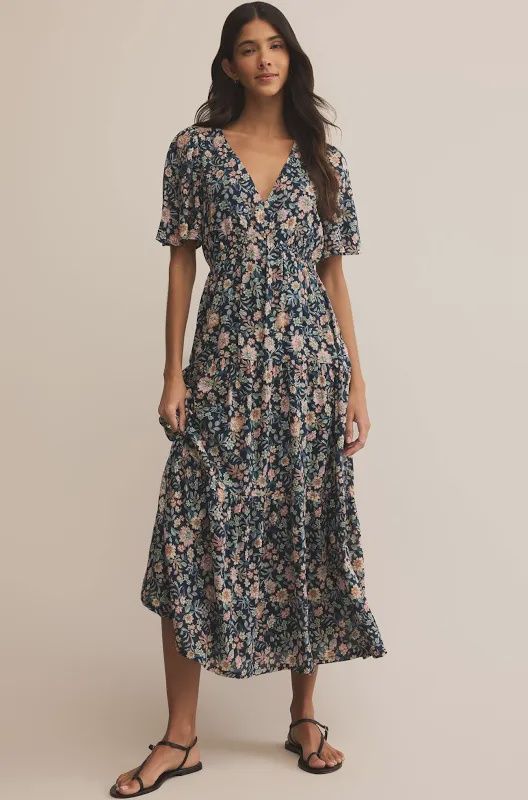 Kat Printed Midi Dress, Color: Eclipse, Size: Xs