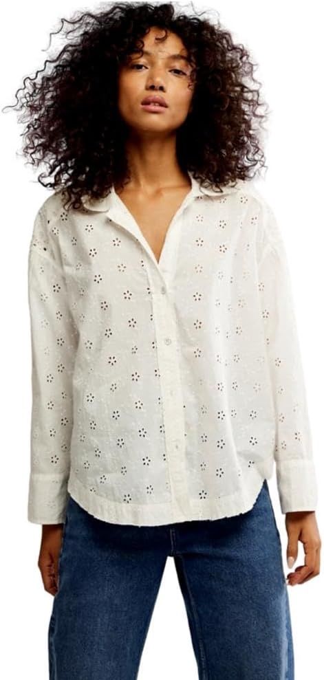 Mae Eyelet Shirt, Color: Ecru, Size: Xs