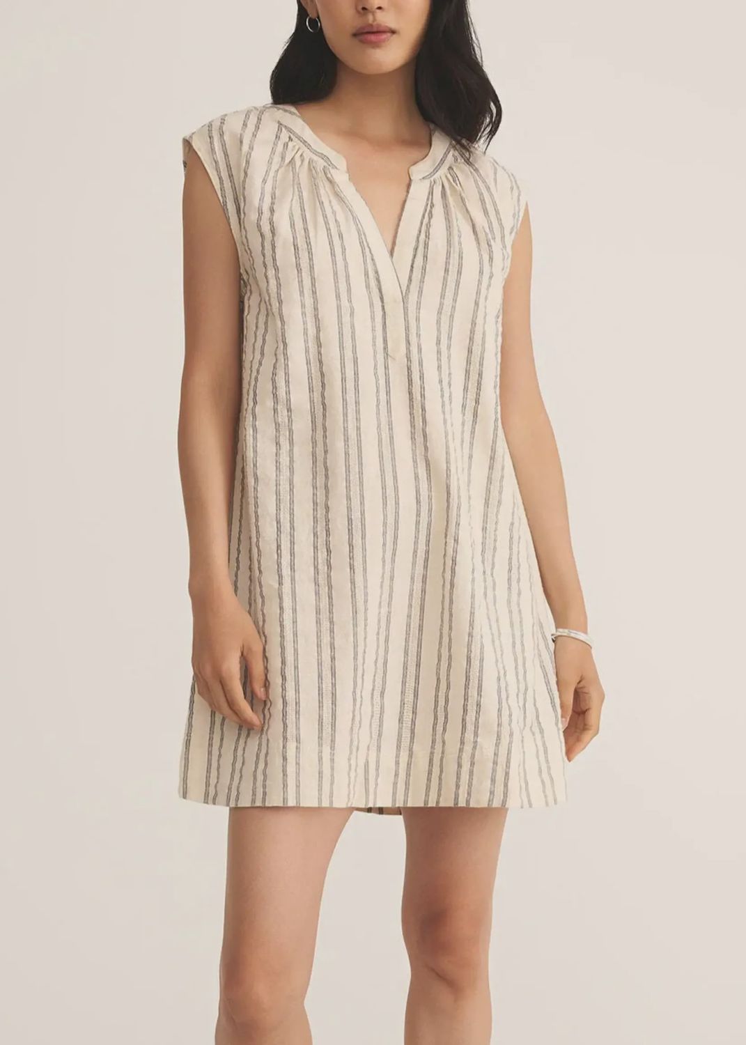 Minna Stripe Mini Dress, Color: Sea Salt, Size: Xs