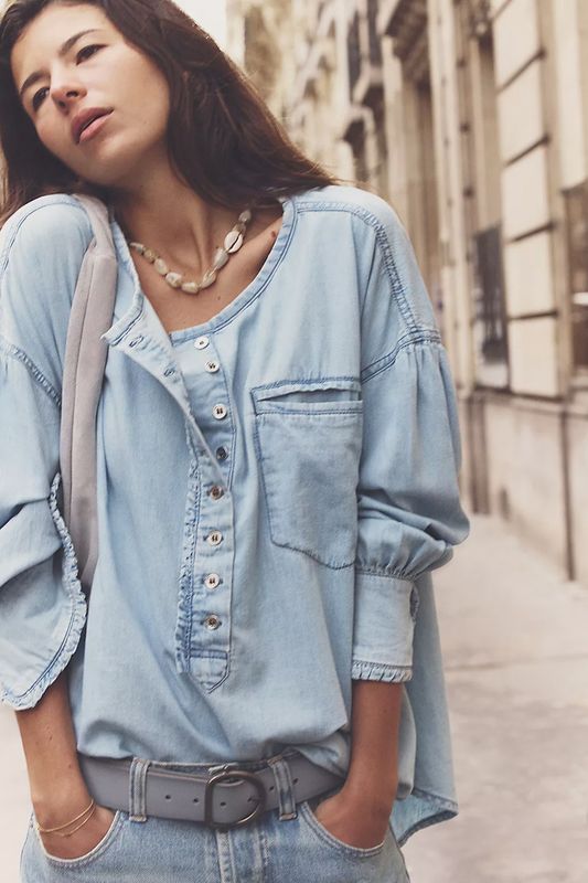 We The Free Denim Dreaming Pullover