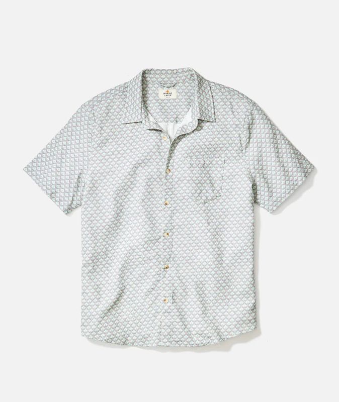 Stretch Selvage Short Sleeve Shirt - Agave