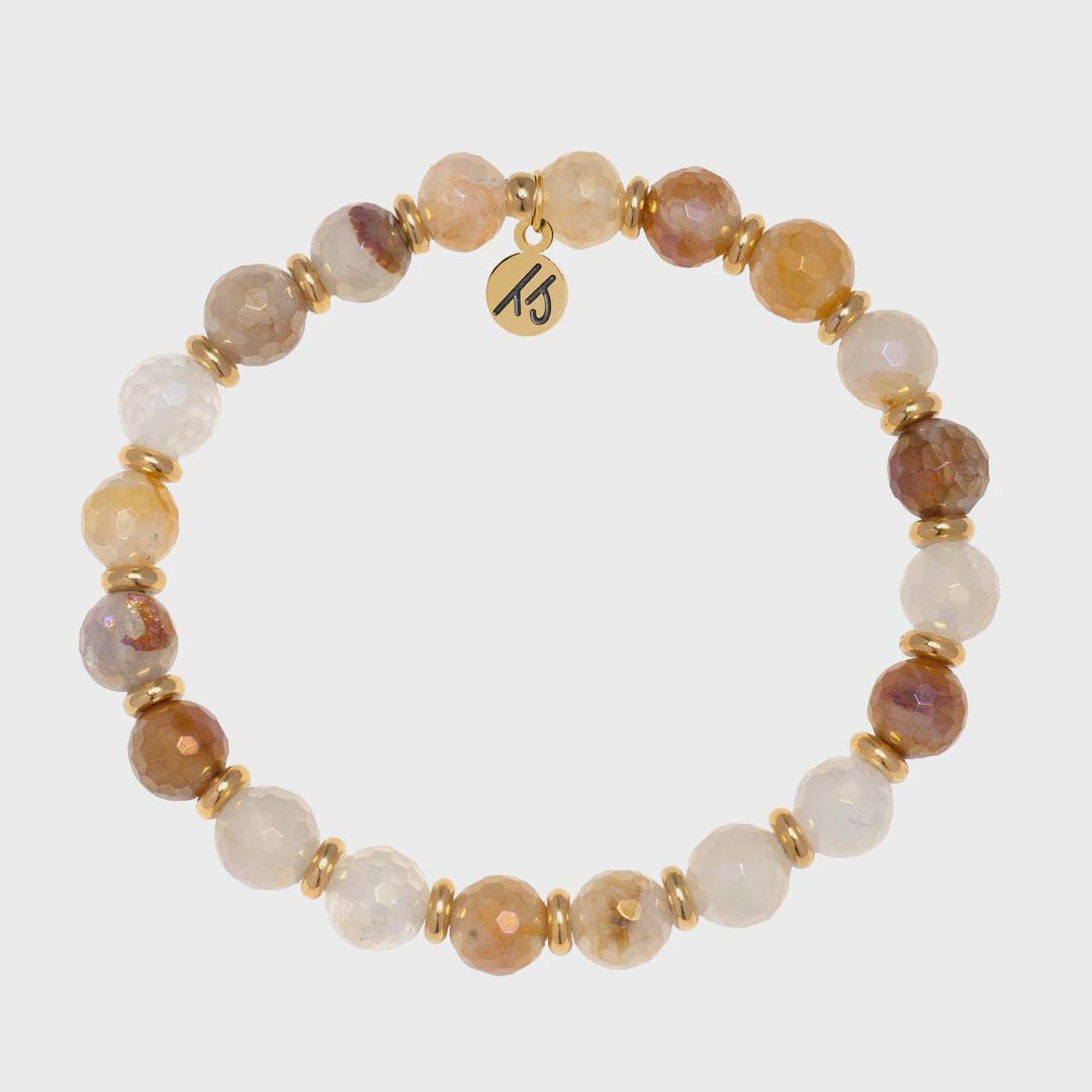 Gold Empowered Elegance Collection- Sunset Quartz Gemstone Bracelet