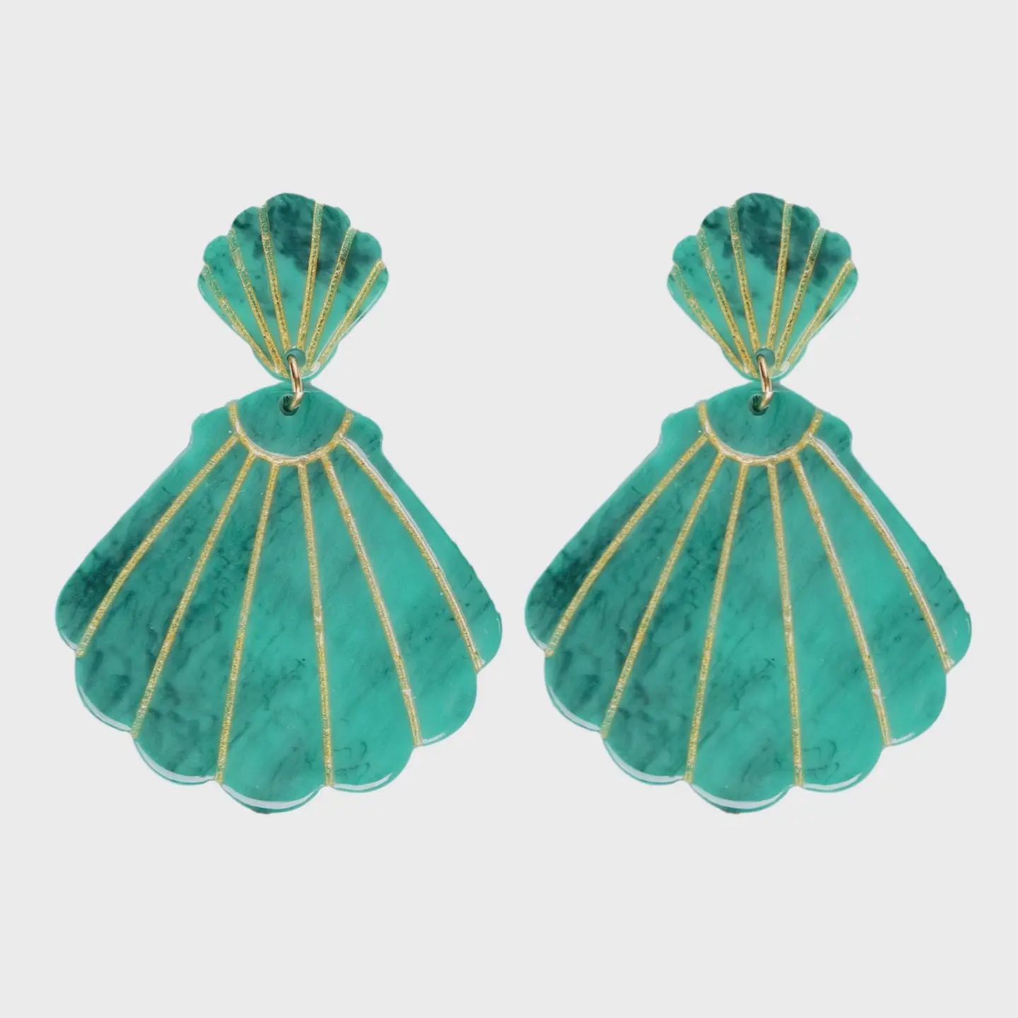 Turquoise Shell Statement Earrings