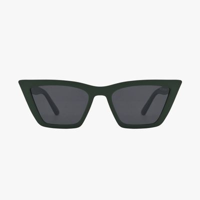 Bay Olive Green Polarized Women&#39;s Cat Eye Fashion Sunglasses